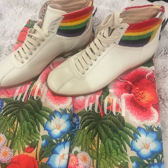 GUCCI MEN'S BAMBI RAINBOW HIGH TOP SZ 11.5 - Picture 5 of 10
